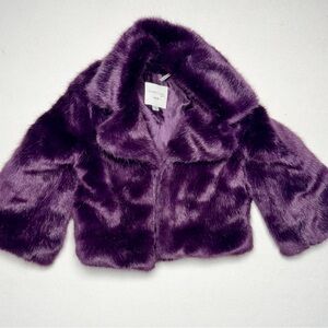 Habitual Girl Faux Fur Cropped Coat Size 10